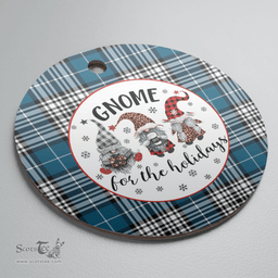 Scottish Napier Modern Clan Tartan Ceramic Ornament - Gnome Round Style Scottish Plaid Tartan Plaid