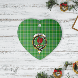 Scottish Currie Clan Tartan Ceramic Ornament - Crest Heart Style Scottish Plaid Tartan Plaid