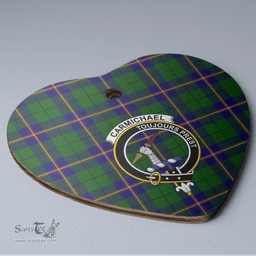 Scottish Carmichael Modern Clan Tartan Ceramic Ornament - Crest Heart Style Scottish Plaid Tartan Plaid