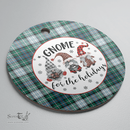 Scottish MacKenzie Dress Ancient Clan Tartan Ceramic Ornament - Gnome Round Style Scottish Plaid Tartan Plaid