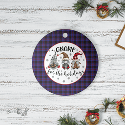 Scottish Horsburgh Clan Tartan Ceramic Ornament - Gnome Round Style Scottish Plaid Tartan Plaid