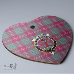 Scottish Crawford Ancient Clan Tartan Ceramic Ornament - Crest Heart Style Scottish Plaid Tartan Plaid