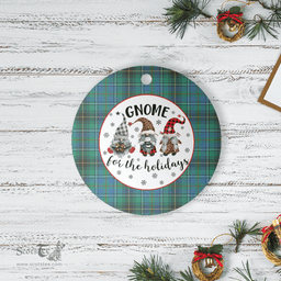 Scottish MacInnes Ancient Clan Tartan Ceramic Ornament - Gnome Round Style Scottish Plaid Tartan Plaid