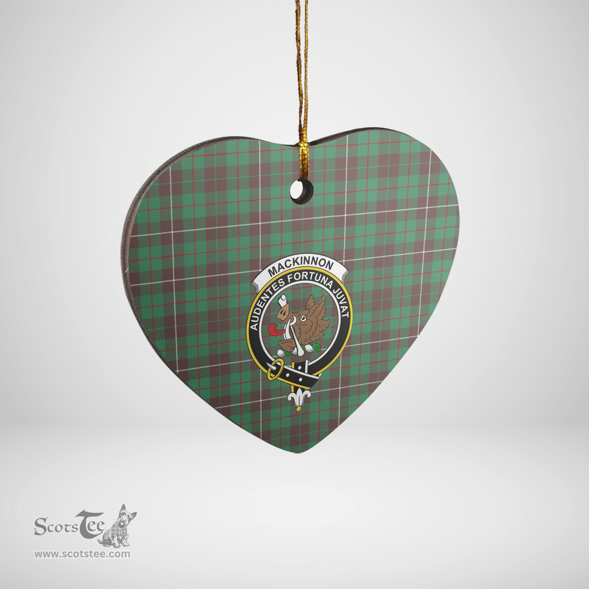 Scottish MacKinnon Hunting Ancient Clan Tartan Ceramic Ornament - Crest Heart Style Scottish Plaid Tartan Plaid