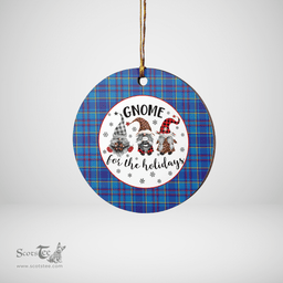 Scottish Mercer Modern Clan Tartan Ceramic Ornament - Gnome Round Style Scottish Plaid Tartan Plaid