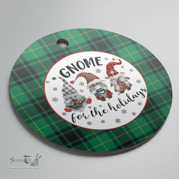 Scottish MacArthur Ancient Clan Tartan Ceramic Ornament - Gnome Round Style Scottish Plaid Tartan Plaid