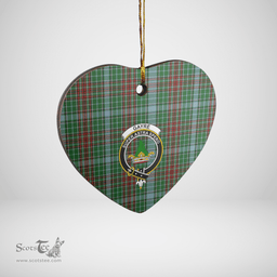 Scottish Gayre Clan Tartan Ceramic Ornament - Crest Heart Style Scottish Plaid Tartan Plaid