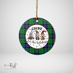Scottish Graham of Menteith Modern Clan Tartan Ceramic Ornament - Gnome Round Style Scottish Plaid Tartan Plaid