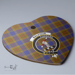 Scottish Balfour Modern Clan Tartan Ceramic Ornament - Crest Heart Style Scottish Plaid Tartan Plaid