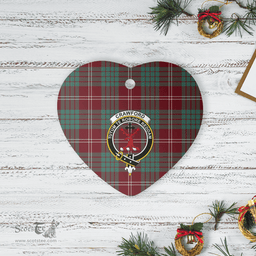 Scottish Crawford Modern Clan Tartan Ceramic Ornament - Crest Heart Style Scottish Plaid Tartan Plaid