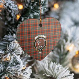 Scottish Innes Ancient Clan Tartan Ceramic Ornament - Crest Heart Style Scottish Plaid Tartan Plaid