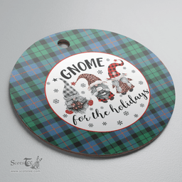 Scottish Morrison Ancient Clan Tartan Ceramic Ornament - Gnome Round Style Scottish Plaid Tartan Plaid