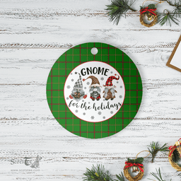 Scottish Tribe of Mar Clan Tartan Ceramic Ornament - Gnome Round Style Scottish Plaid Tartan Plaid