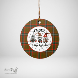 Scottish Seton Hunting Modern Clan Tartan Ceramic Ornament - Gnome Round Style Scottish Plaid Tartan Plaid
