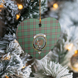 Scottish MacKinnon Hunting Ancient Clan Tartan Ceramic Ornament - Crest Heart Style Scottish Plaid Tartan Plaid