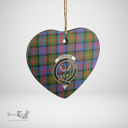 Scottish Carnegie Ancient Clan Tartan Ceramic Ornament - Crest Heart Style Scottish Plaid Tartan Plaid