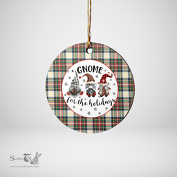 Scottish Stewart Dress Ancient Clan Tartan Ceramic Ornament - Gnome Round Style Scottish Plaid Tartan Plaid