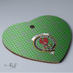 Scottish Currie Clan Tartan Ceramic Ornament - Crest Heart Style Scottish Plaid Tartan Plaid