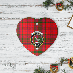Scottish MacDougall Ancient Clan Tartan Ceramic Ornament - Crest Heart Style Scottish Plaid Tartan Plaid