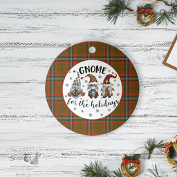 Scottish Seton Hunting Modern Clan Tartan Ceramic Ornament - Gnome Round Style Scottish Plaid Tartan Plaid