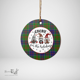 Scottish Stewart of Appin Hunting Modern Clan Tartan Ceramic Ornament - Gnome Round Style Scottish Plaid Tartan Plaid