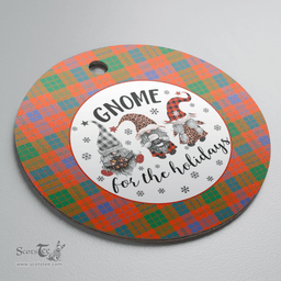 Scottish Ross Ancient Clan Tartan Ceramic Ornament - Gnome Round Style Scottish Plaid Tartan Plaid