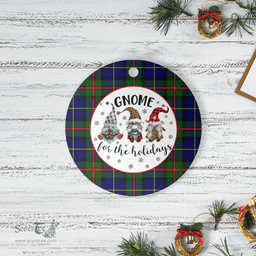 Scottish MacLeod of Harris Modern Clan Tartan Ceramic Ornament - Gnome Round Style Scottish Plaid Tartan Plaid