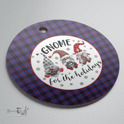 Scottish Horsburgh Clan Tartan Ceramic Ornament - Gnome Round Style Scottish Plaid Tartan Plaid
