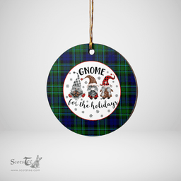 Scottish MacCallum Modern Clan Tartan Ceramic Ornament - Gnome Round Style Scottish Plaid Tartan Plaid