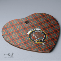 Scottish Innes Ancient Clan Tartan Ceramic Ornament - Crest Heart Style Scottish Plaid Tartan Plaid