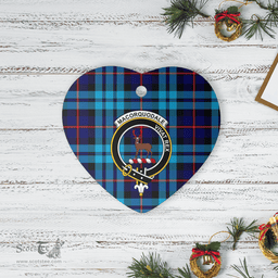 Scottish MacCorquodale Clan Tartan Ceramic Ornament - Crest Heart Style Scottish Plaid Tartan Plaid