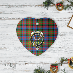Scottish Carnegie Ancient Clan Tartan Ceramic Ornament - Crest Heart Style Scottish Plaid Tartan Plaid