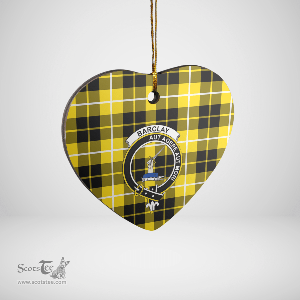Scottish Barclay Dress Modern Clan Tartan Ceramic Ornament - Crest Heart Style Scottish Plaid Tartan Plaid