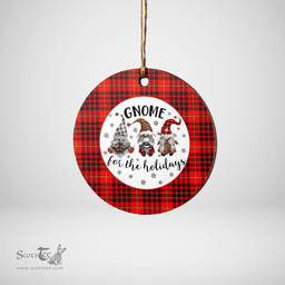 Scottish MacIan Clan Tartan Ceramic Ornament - Gnome Round Style Scottish Plaid Tartan Plaid