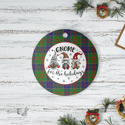 Scottish Stewart of Appin Hunting Modern Clan Tartan Ceramic Ornament - Gnome Round Style Scottish Plaid Tartan Plaid