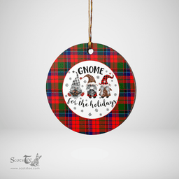 Scottish Macnicol Clan Tartan Ceramic Ornament - Gnome Round Style Scottish Plaid Tartan Plaid