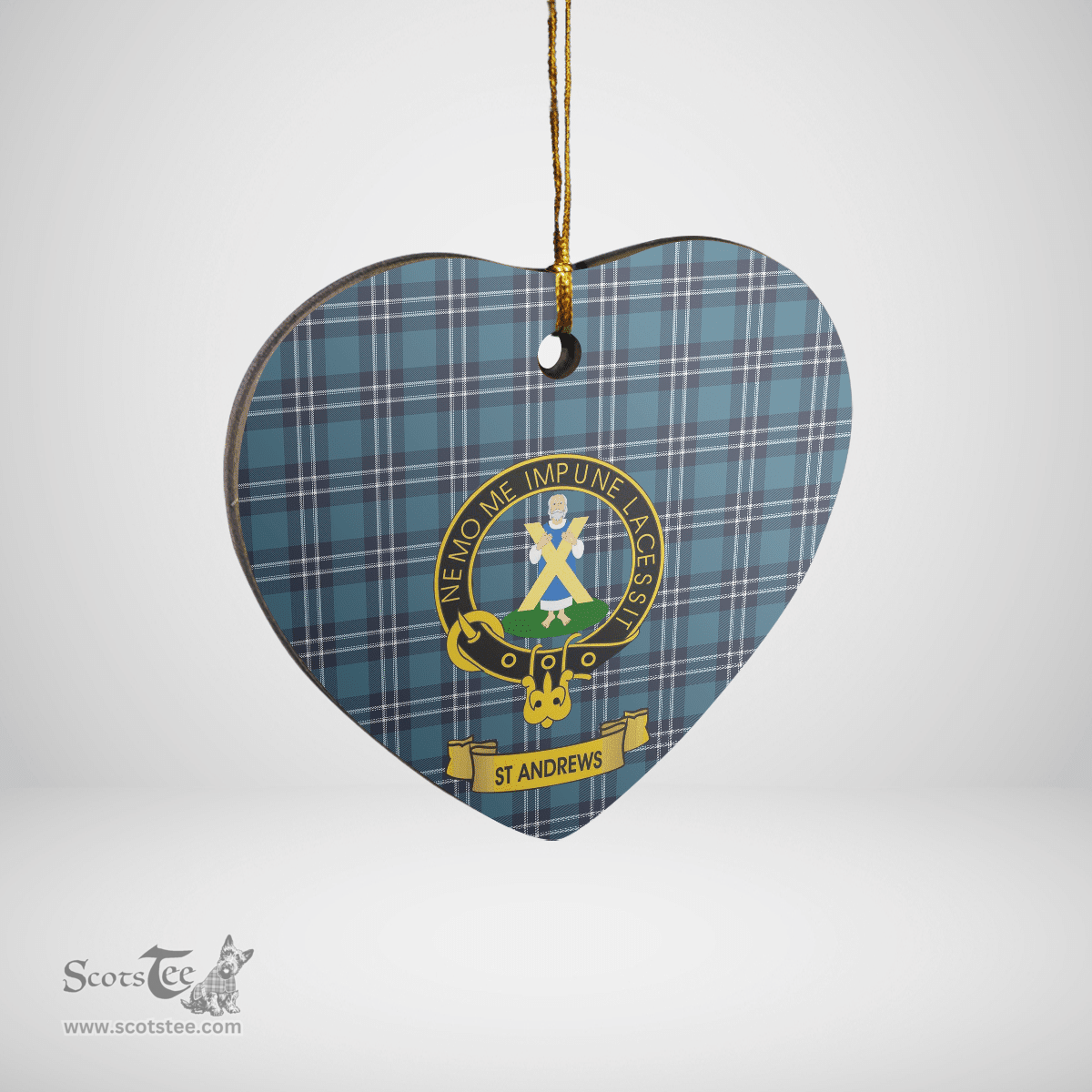 Scottish Earl of St Andrews Clan Tartan Ceramic Ornament - Crest Heart Style Scottish Plaid Tartan Plaid