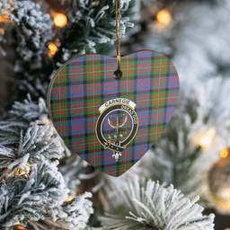 Scottish Carnegie Ancient Clan Tartan Ceramic Ornament - Crest Heart Style Scottish Plaid Tartan Plaid