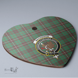 Scottish MacKinnon Hunting Ancient Clan Tartan Ceramic Ornament - Crest Heart Style Scottish Plaid Tartan Plaid