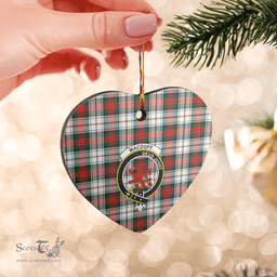 Scottish MacDuff Dress Modern Clan Tartan Ceramic Ornament - Crest Heart Style Scottish Plaid Tartan Plaid