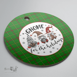 Scottish Tribe of Mar Clan Tartan Ceramic Ornament - Gnome Round Style Scottish Plaid Tartan Plaid