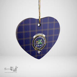 Scottish Crichton Clan Tartan Ceramic Ornament - Crest Heart Style Scottish Plaid Tartan Plaid