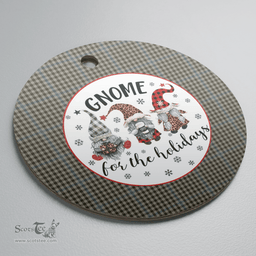 Scottish Haig Check Clan Tartan Ceramic Ornament - Gnome Round Style Scottish Plaid Tartan Plaid
