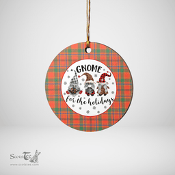 Scottish Munro Ancient Clan Tartan Ceramic Ornament - Gnome Round Style Scottish Plaid Tartan Plaid