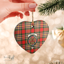 Scottish MacGill Modern Clan Tartan Ceramic Ornament - Crest Heart Style Scottish Plaid Tartan Plaid