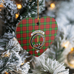 Scottish Auchinleck Clan Tartan Ceramic Ornament - Crest Heart Style Scottish Plaid Tartan Plaid