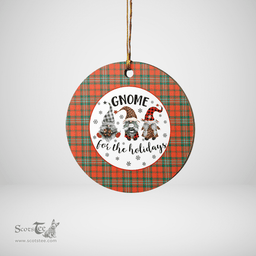 Scottish Scott Ancient Clan Tartan Ceramic Ornament - Gnome Round Style Scottish Plaid Tartan Plaid