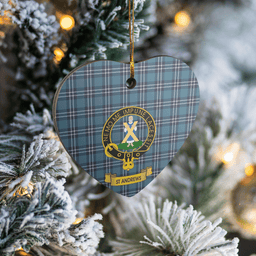 Scottish Earl of St Andrews Clan Tartan Ceramic Ornament - Crest Heart Style Scottish Plaid Tartan Plaid