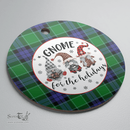 Scottish Graham of Menteith Modern Clan Tartan Ceramic Ornament - Gnome Round Style Scottish Plaid Tartan Plaid