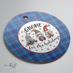 Scottish Mercer Modern Clan Tartan Ceramic Ornament - Gnome Round Style Scottish Plaid Tartan Plaid